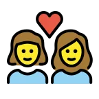 Couple with Heart: Woman, Woman emoji on OpenMoji