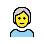 Emoji Persona adulta: pelo blanco en OpenMoji
