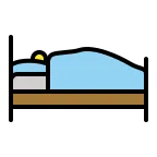 Emoji Persona en la cama en OpenMoji