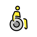 Emoji Persona en silla de ruedas manual: hacia la derecha en OpenMoji