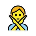 Emoji Persona haciendo el gesto de "no" en OpenMoji