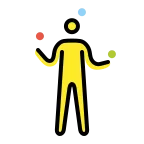 Emoji Persona haciendo malabares en OpenMoji