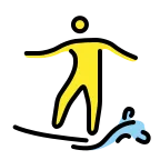 Emoji Persona haciendo surf en OpenMoji