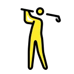 Emoji Persona jugando al golf en OpenMoji