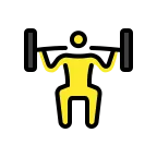 Emoji Persona levantando pesas en OpenMoji