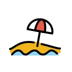 Emoji Playa y sombrilla en OpenMoji