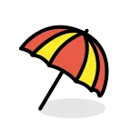 Emoji Sombrilla en la arena en OpenMoji