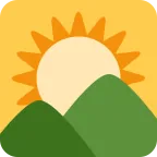 Emoji Amanecer sobre montañas en Twitter / X