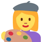 Emoji Artista mujer en Twitter / X