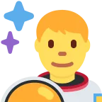 Emoji Astronauta hombre en Twitter / X