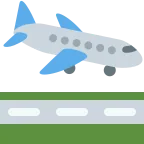 Emoji Avión aterrizando en Twitter / X