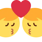 Emoji Beso: hombre y hombre en Twitter / X