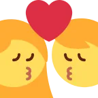 Kiss: Woman, Man emoji on Twitter / X