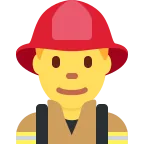 Man Firefighter emoji on Twitter / X