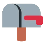 Emoji Buzón cerrado con la bandera bajada en Twitter / X
