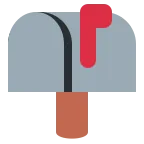 Emoji Buzón cerrado con la bandera levantada en Twitter / X