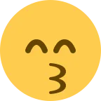 Kissing Face with Smiling Eyes emoji on Twitter / X
