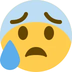 Emoji Cara con ansiedad y sudor en Twitter / X