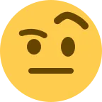Face with Raised Eyebrow emoji on Twitter / X