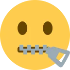 Emoji Cara con la boca cerrada con cremallera en Twitter / X