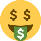 Money-Mouth Face emoji on Twitter / X