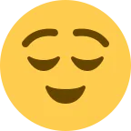 Relieved Face emoji on Twitter / X