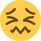 Confounded Face emoji on Twitter / X