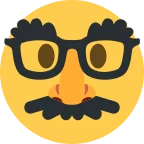 Emoji Cara disfrazada en Twitter / X