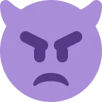Angry Face with Horns emoji on Twitter / X