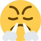 Face with Steam from Nose emoji on Twitter / X