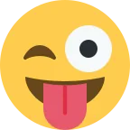 Winking Face with Tongue emoji on Twitter / X