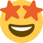 Emoji Cara sonriendo con estrellas en Twitter / X