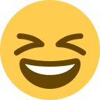 Emoji Cara sonriendo con los ojos cerrados en Twitter / X