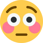 Flushed Face emoji on Twitter / X