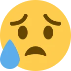 Sad But Relieved Face emoji on Twitter / X