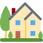 Emoji Casa con jardín en Twitter / X