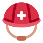 Emoji Casco con una cruz blanca en Twitter / X