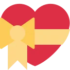 Emoji Corazón con lazo en Twitter / X