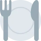 Fork and Knife with Plate emoji on Twitter / X