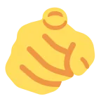 Index Pointing at the Viewer emoji on Twitter / X