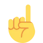 Emoji Dedo índice hacia arriba en Twitter / X