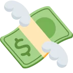Money with Wings emoji on Twitter / X