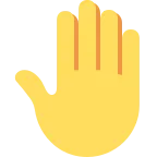Raised Back of Hand emoji on Twitter / X