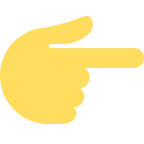Emoji Dorso de mano con índice a la derecha en Twitter / X