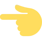 Emoji Dorso de mano con índice a la izquierda en Twitter / X