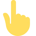 Emoji Dorso de mano con índice hacia arriba en Twitter / X