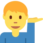 Man Tipping Hand emoji on Twitter / X