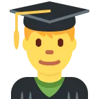 Man Student emoji on Twitter / X