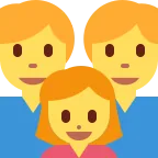 Emoji Familia: hombre, hombre, niña en Twitter / X