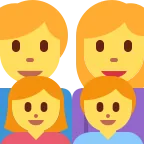 Emoji Familia: hombre, mujer, niña, niño en Twitter / X
